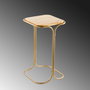 Hanah Home Mesa de Centro SHB-001-C, Madera y Metal, Color Dorado y Natural, 30x52x30 cm